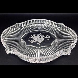Waterford Crystal The Eternity Plate Key to My Heart Vertical Horizontal Cuts